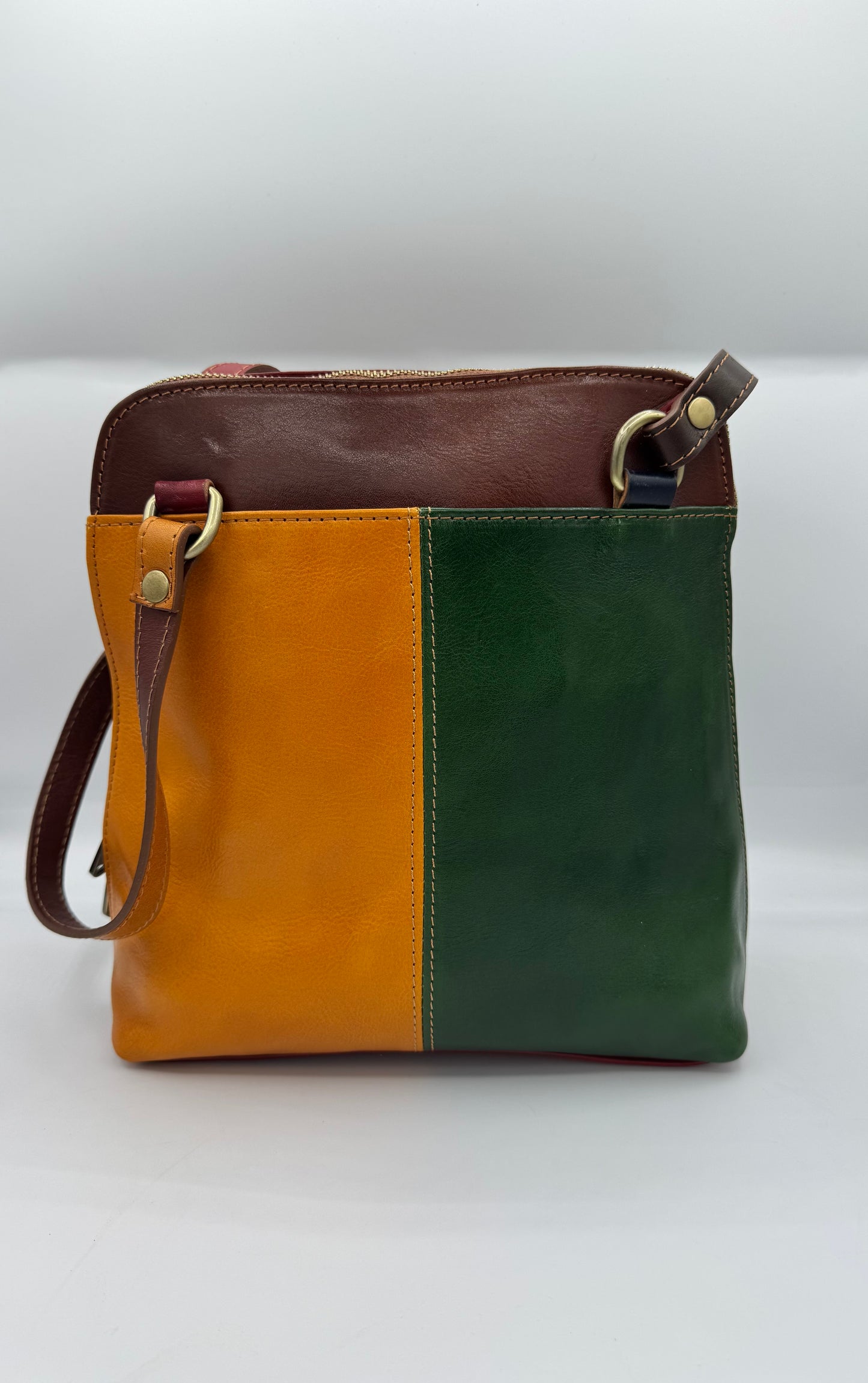 Multicolored Genuine Leather Bag/Backpack Made in Italy