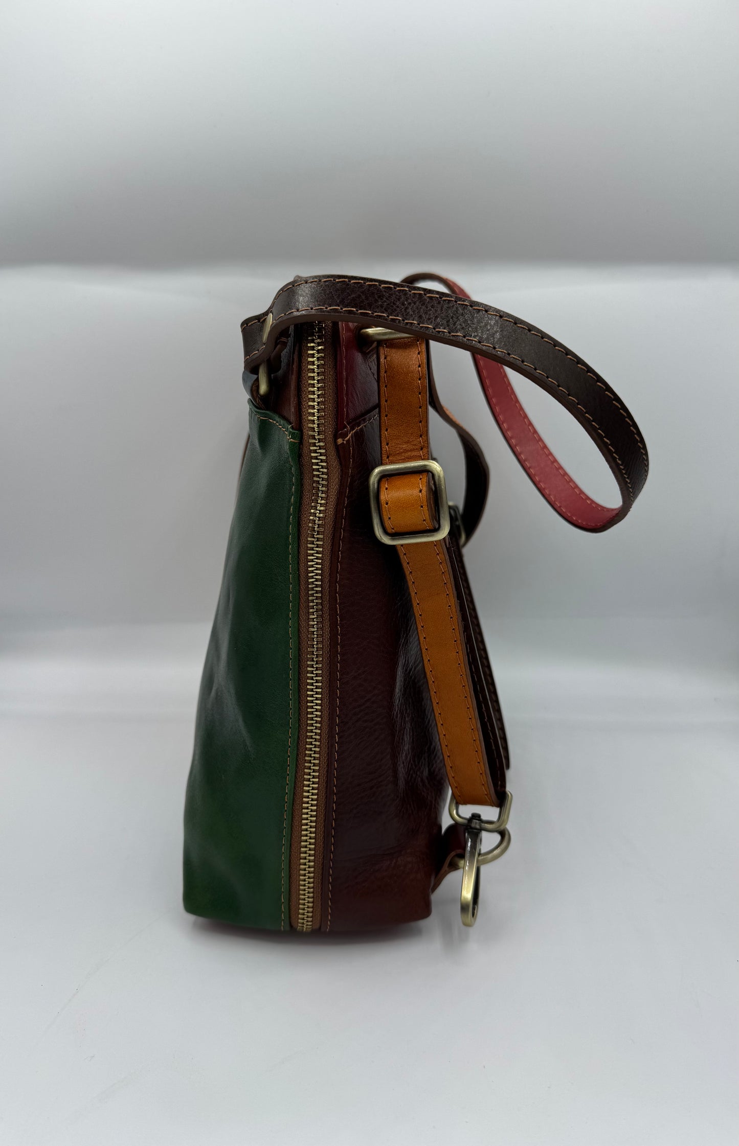 Multicolored Genuine Leather Bag/Backpack Made in Italy